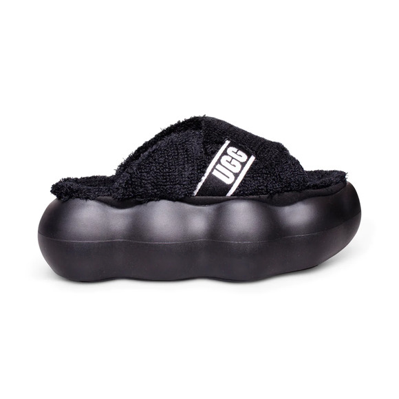 UGG Sugarcloud Black Platform Slide Sandals Size 9 NWOB Terry Logo Style 1138178 - Picture 1 of 10